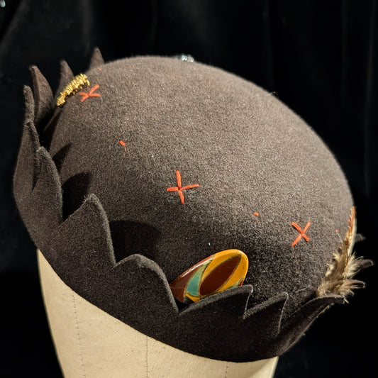 Whoopee Cap - Espresso/Burnt Orange