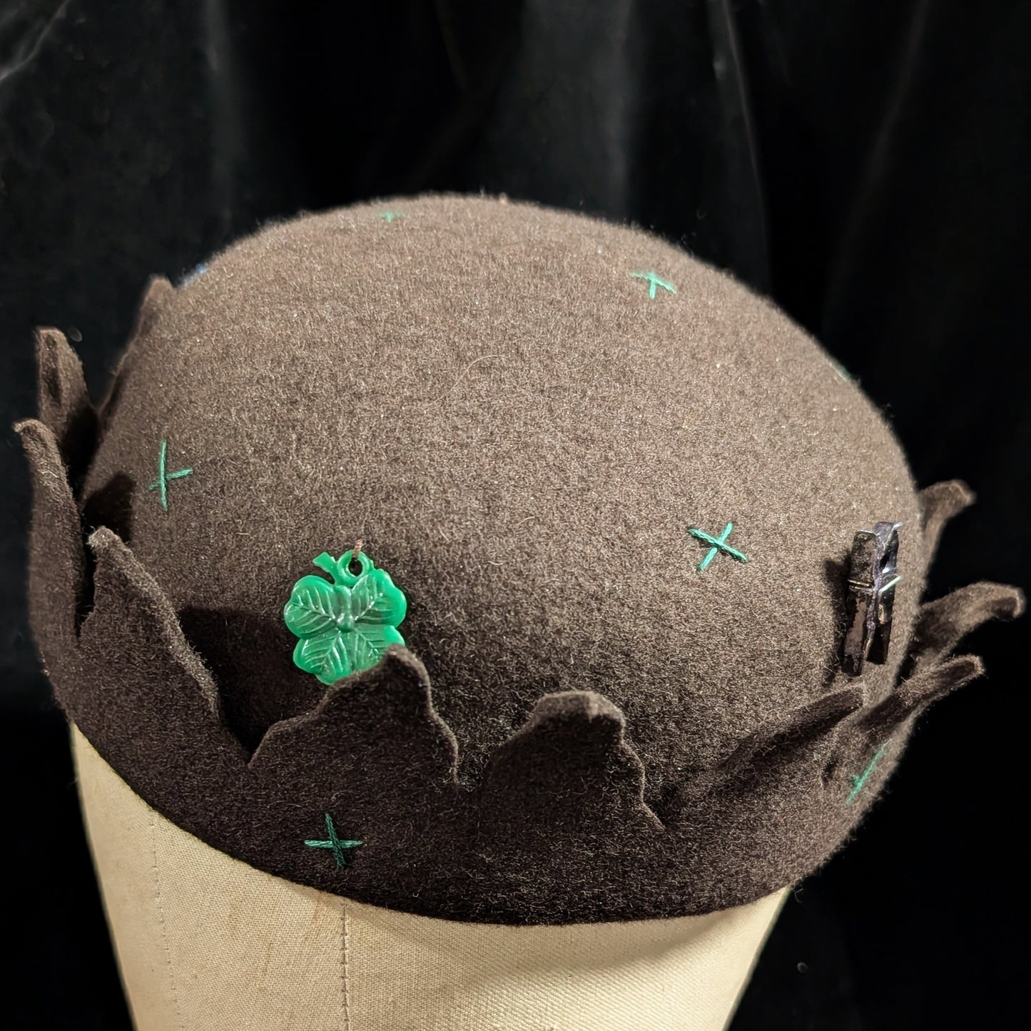 Whoopee Cap - Espresso/Forest Green